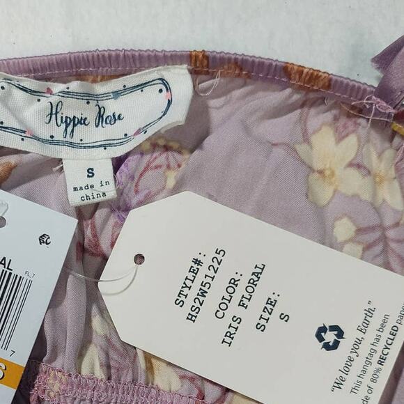 HIPPIE ROSE SZ S Iris pink floral sleeveless shift midi dress NWT B121 *flaw - Picture 5 of 7